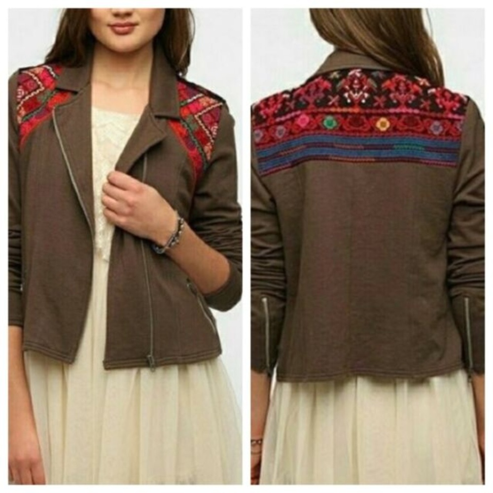 Anthropologie Ecote Aztec Moto Jacket M